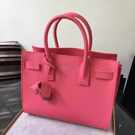 Replica Saint Laurent Baby Sac De Jour Bag In Rose Grained Leather